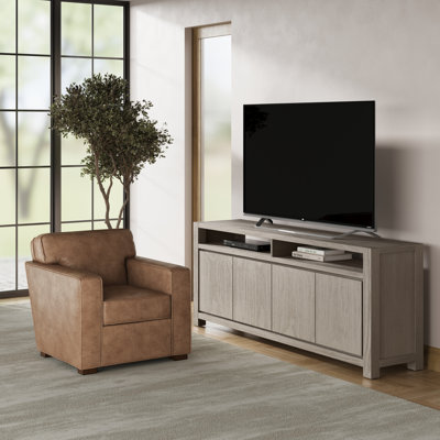 Brownstone 70" Modern Transitional Media Console TV Stand with Four-Door Cabinet Storage - Sand