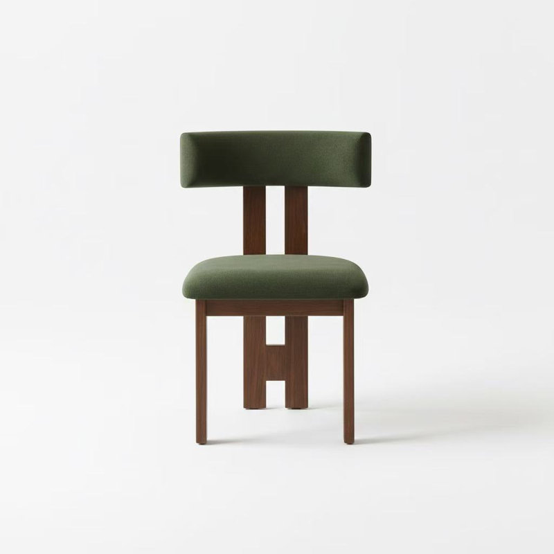 Ceremonie Curve Back Dining Chair, 1, Velvet Green