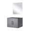 Meuble-lavabo simple gris foncé l 24 po x P 22 po et miroir 18 po