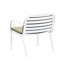s Chat d'extérieur 3 pièces - cadre blanc, coussins, 2 fauteuils club et 1, revêtement respirant, rouille, agencement pour utilisation en polypropylène assorti, décoloré