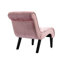 Chaise sans accoudoirs en velours rose avec coussin résilient - Pieds décoratifs pour le bureau-120913129
