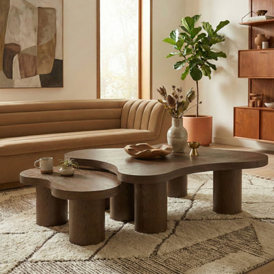 Cove Oak Veneer And Solid Wood 2Pc. Coffee Table