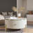 Accent Table, Round Coffee Table with 2 Storage Drawers