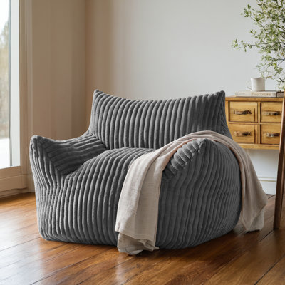 Lazy sofa living room bedroom single sofa chair corduroy fabric sofa by Trule