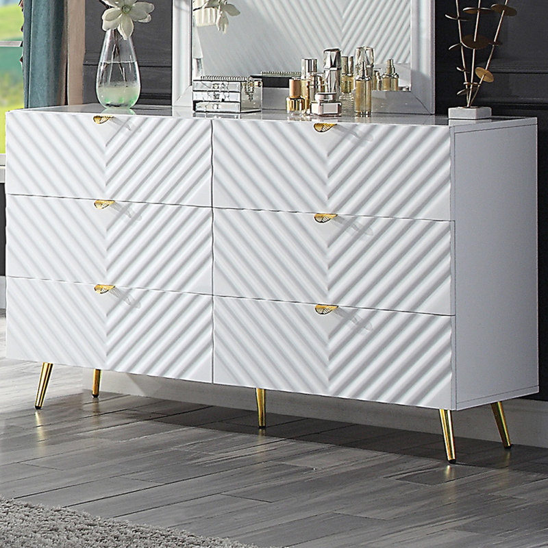 Schulz 55'' W 6 - Drawer Dresser, White