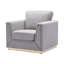 CHAISE L 37,4 po, LIN GRIS
