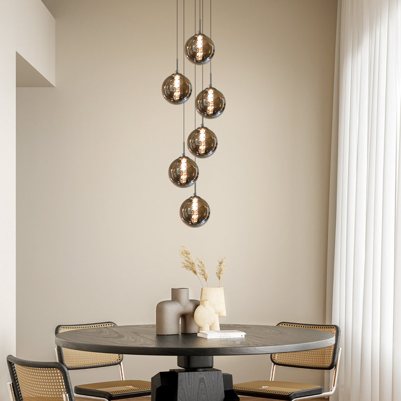 Amice 6 - Light Silver Cluster Pendant, Grey