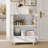 Minimalist Buffet Cabinet With Double Glass Doors And Drawer, Modern Wooden Storage Sideboard Cupboard For Living Room, Dining Room Hallway Entryway-1021068258