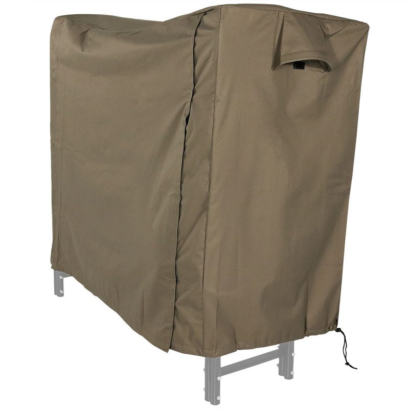 Firewood Log Rack Cover with PVC Backing - 8' - Khaki, 42"H x 24"W x 96"D
