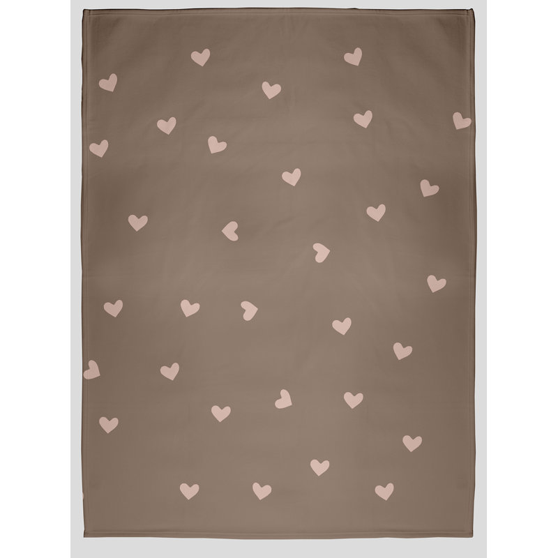 Jeté Little Hearts, Brique délavée au soleil, L 30 po x L 39,75 po
