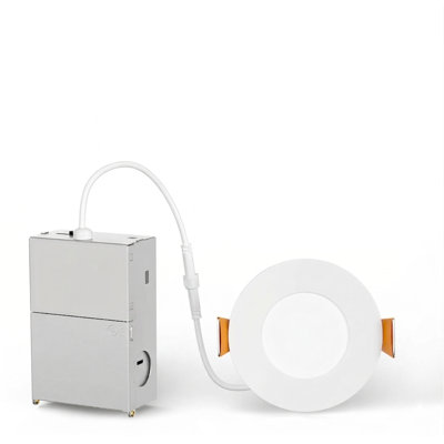 24pack 3 In. 5cct Dimmable Ultra-thin Integrated Led Recessed With Junction Box, 2700k To 5000k Selecttable 360lumens