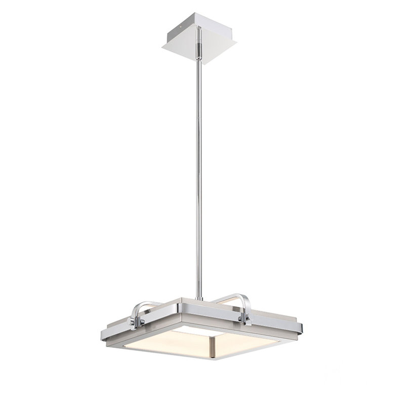  Luminaire suspendu 1 lumière en chrome et nickel