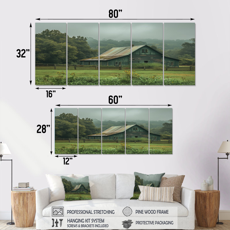 Ensemble de salon Hans - Barn Wall Art, H 32 po x l 80 po