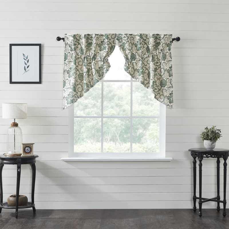 Cantonnière sur mesure en coton à motifs floraux 72 po Axminster