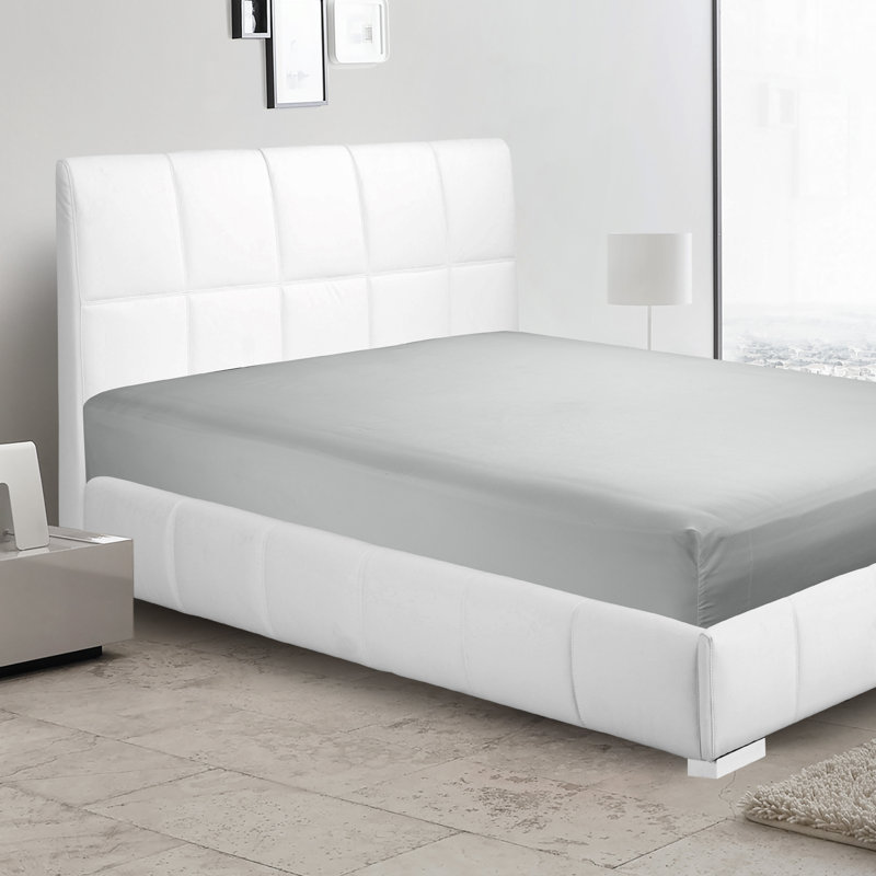 Microfiber Fitted Sheet, Full Fitted Sheet, Silver