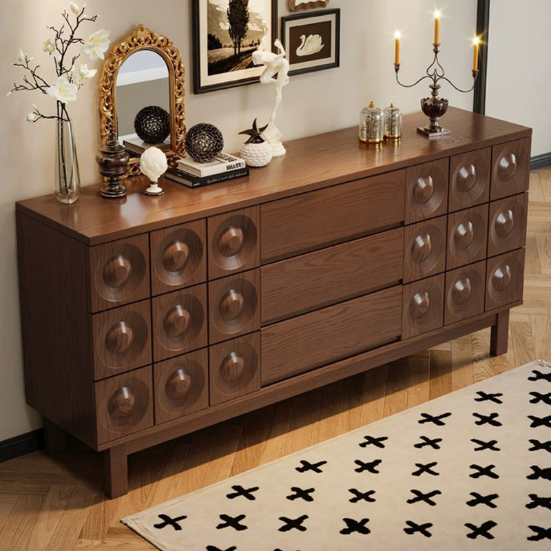 Nut-brown Solid Wood Sideboard