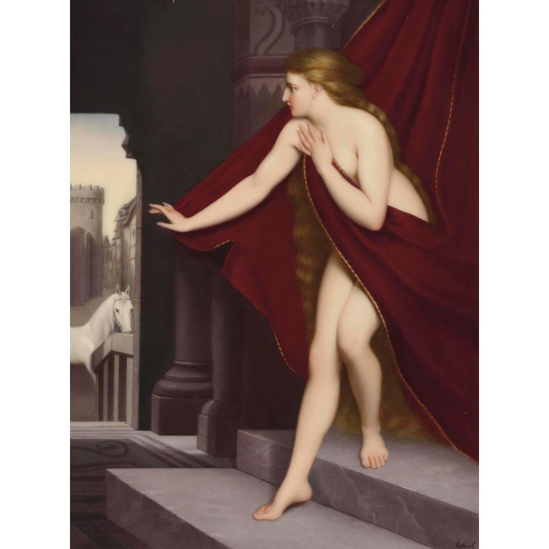 "Lady Godiva" par Echert - Art mural sur toile tendue avec châssis, H 24 po x l 17 po