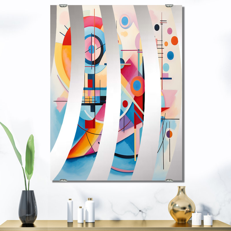 Rushali - Miroir mural géométrique abstrait, 40 po x 30 po