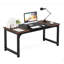 Bureau de direction 70,8 po, grand poste de travail moderne avec structure en métal épais, mobilier rustique brun et noir pour le bureau personnel