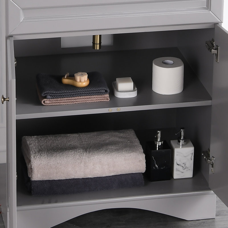 Ensemble de meuble-lavabo simple 30 po avec miroir Braewyn, Gris