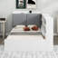 Lit plateforme simple avec tête de lit, tablettes et 2 tiroirs, blanc-1819886768