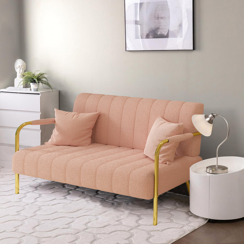 Lemark 58.5'' Velvet Loveseat, Pink