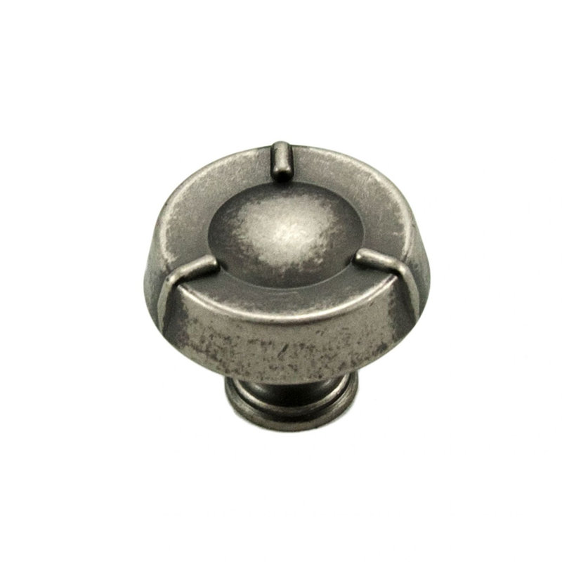 Fullerton Knob, Weathered Nickel, 1.25" H x 1.25" W x 1.13" D