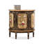 Console demi-cercle en bois massif noir et bois manufacturé