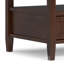 Table basse transitionnelle en bois massif l 48 po Warm Shaker avec tiroirs de rangement et tablette ouverte-122026453