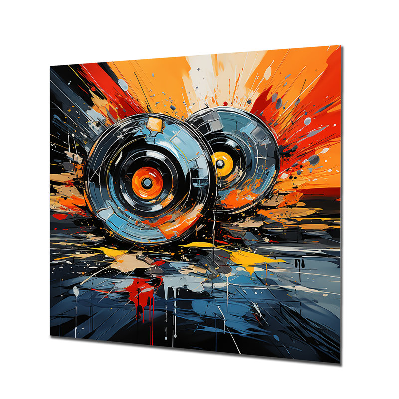 Rétro vinyle musique Serenade II - Disques vinyle, art mural en métal, H 16 po x l 16 po