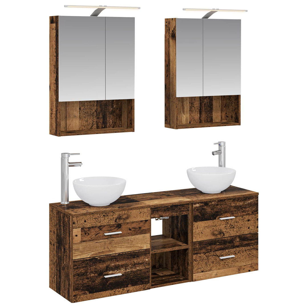 vidaXL Bathroom Cabinet Set 5 pcs 50 x 14.5 x 70 cm Engineered Wood