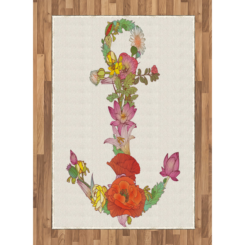 Tapis décoratif en fibres à haute densité Anchor, Rectangle— 4 pi x 5 pi 8 po