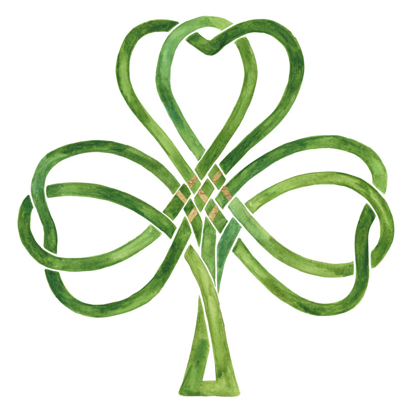 Gilded Shamrock IV by Victoria Borges - Wrapped Canvas Painting, 76cm H x 76cm W