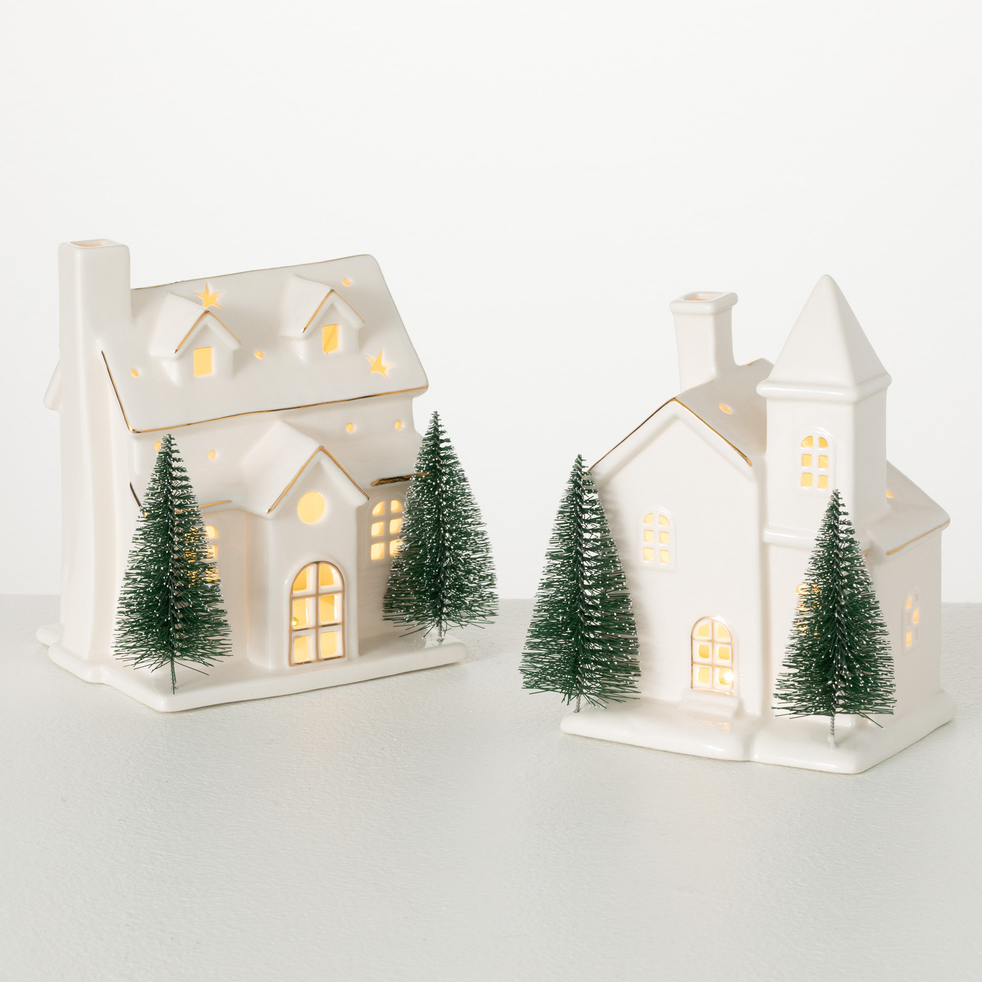 Vintage Ceramic Christmas Village Set 