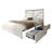 Oceant Farmhouse Queen Size Bed Frame with 4 Drawers, White-105504774-105504779