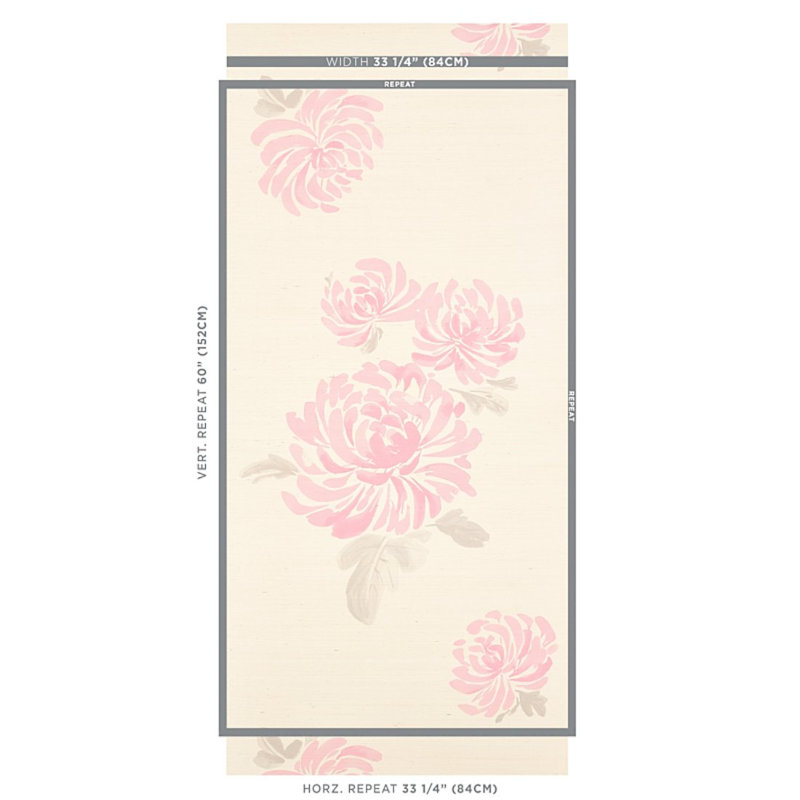 Hana Sisal Wallpaper, Pink
