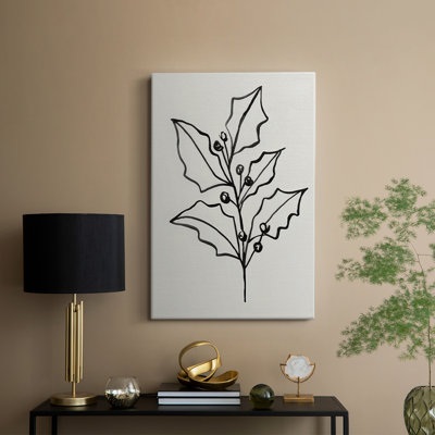Evergreen Ink I -Custom Wrapped Gallery Cavas