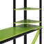 Lit mezzanine double en bois avec bureau, tablettes, prise de courant, ports USB / Type-C et lumière RVB-1713690180