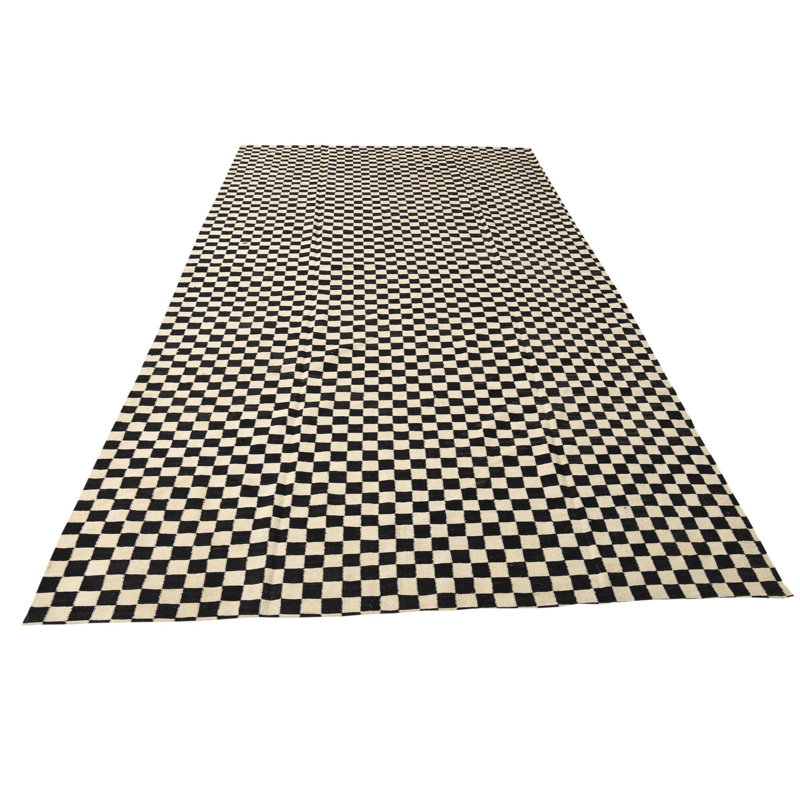 Tapis 8 pièces noir et blanc