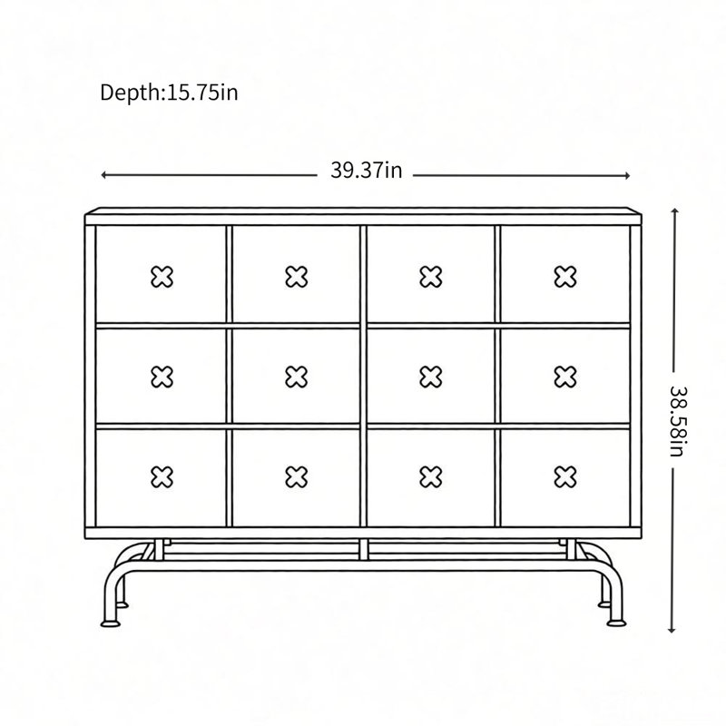 Armoire décorative simple de style français, Brun