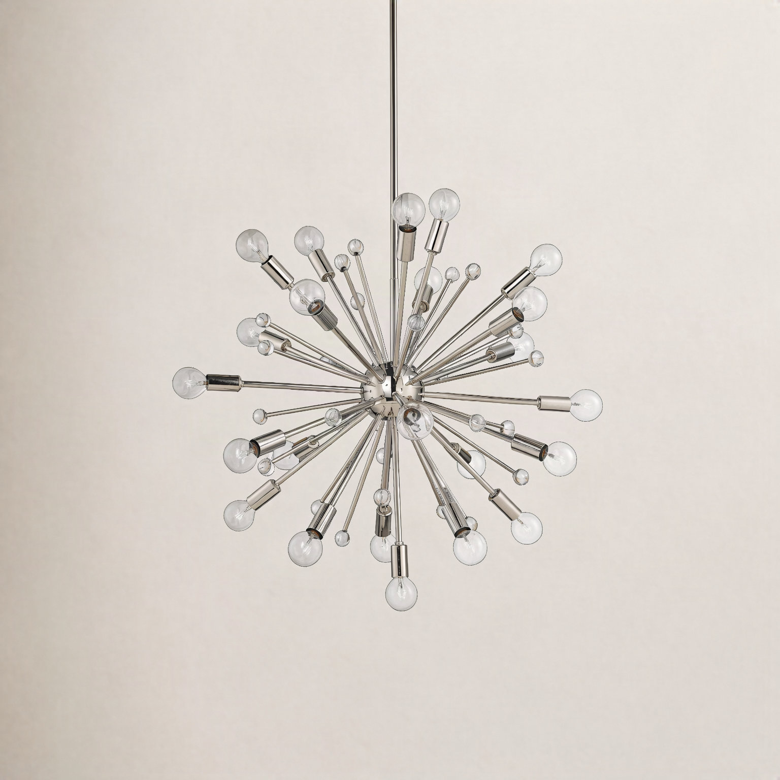 24 - Light Sputnik Sphere Chandelier, Polished Nickel