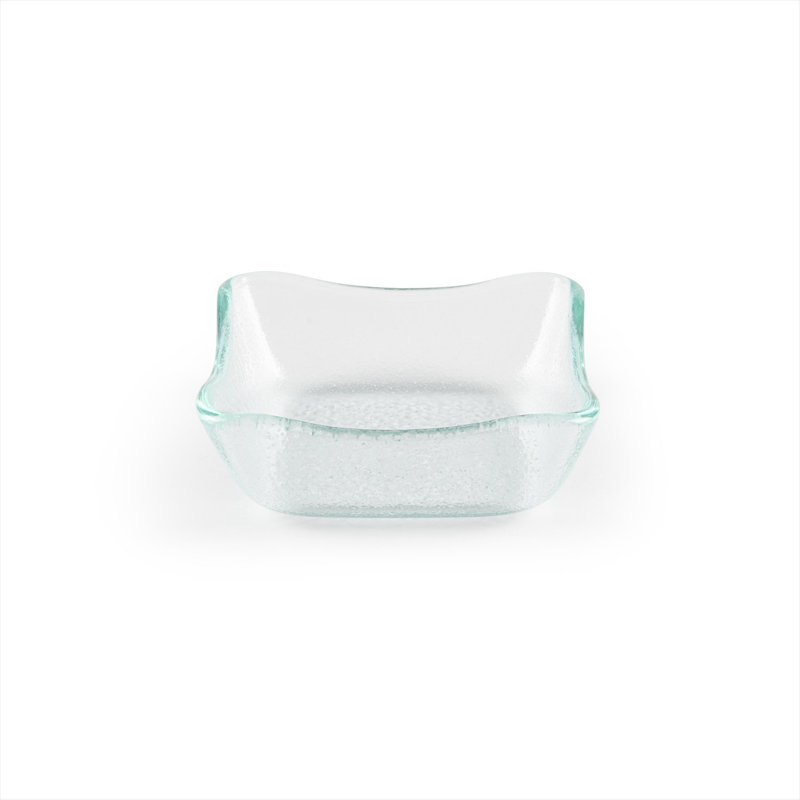 Handcrafted Clear Glass Square Salad/Dessert Plates Set of 6