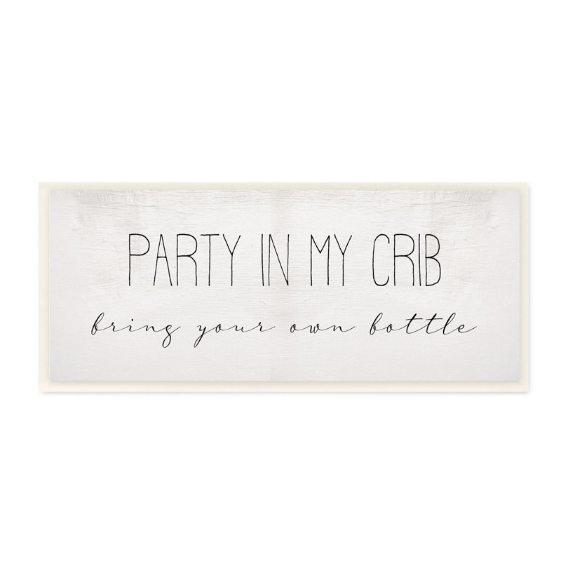 Fête à lettres avec citation de bouteille de bébé humour, H 7 po x l 17 po x P 0,5 po, Plaque de bois