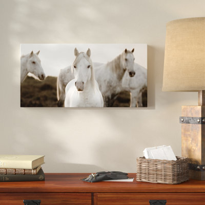 « cheval meeting », reproduction de photo sur toile tendue