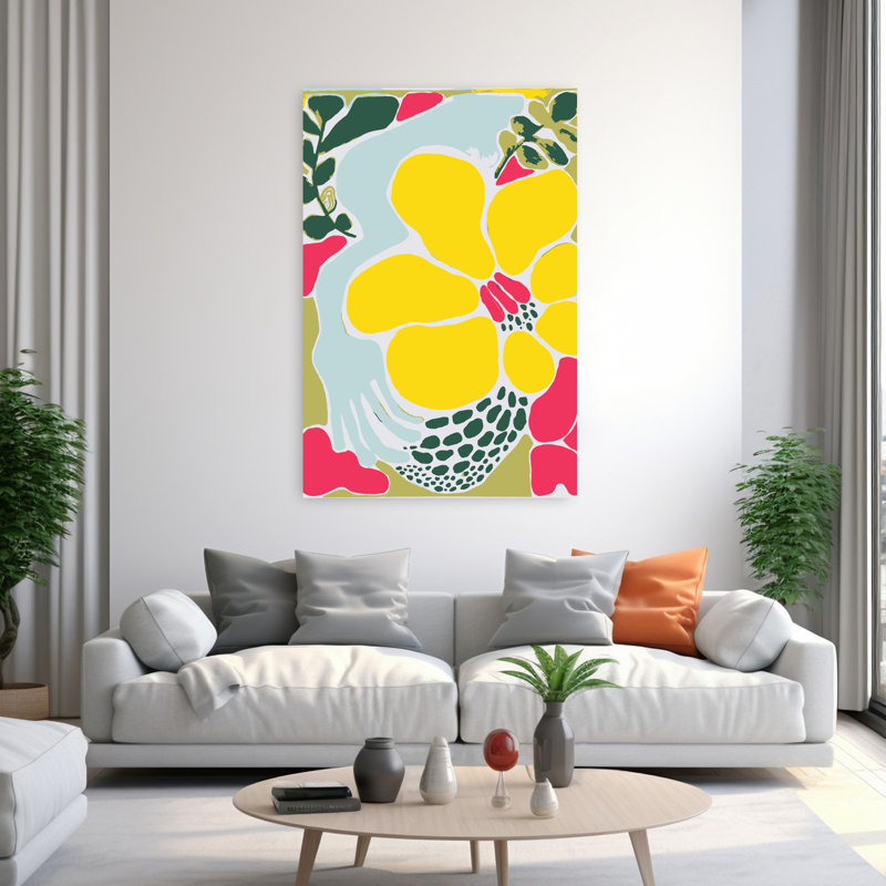 Art contemporain, art tropical moderne audacieux, H 60 po x l 40 po