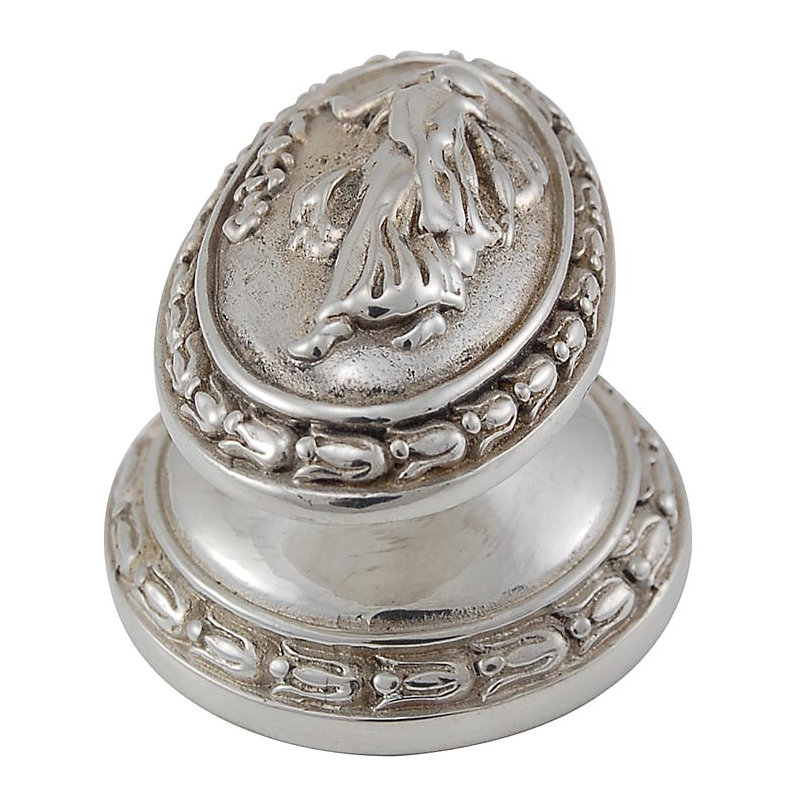 Sforza Oval Knob, Polished Nickel