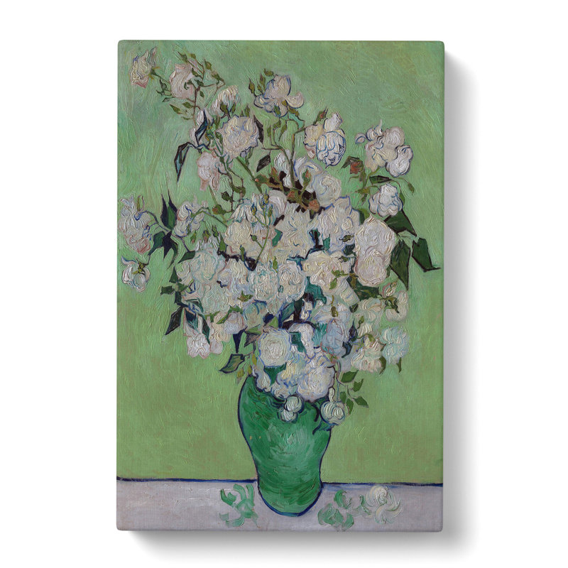 White Roses by Vincent Van Gogh - Wrapped Canvas Painting, 60cm H x 40cm W x 3cm D