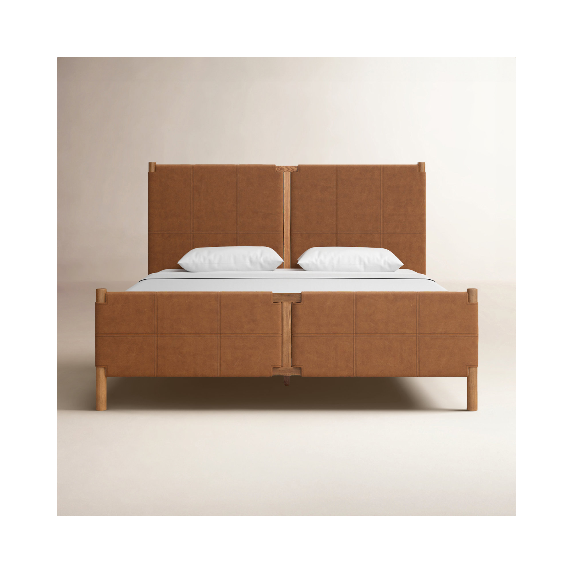 Sunita Leather Bed, Heirloom Sienna, King