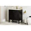 Meuble-lavabo noir de 76 cm (30 po) avec tiroir spacieux. Bois véritable et matériaux nobles, lavabo en céramique et grand meuble-lavabo, style vintage. Finition, construction et trop-plein inclus.
