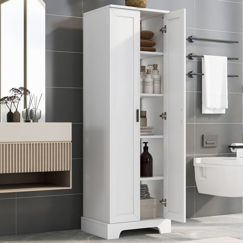 71.2" Tall Storage Cabinet, Freestanding Bathroom Cabinet, Modern Washroom Cabinet Living Room Cabinet With 2 Doors & Adjustable Shelves For Home Office Bedroom